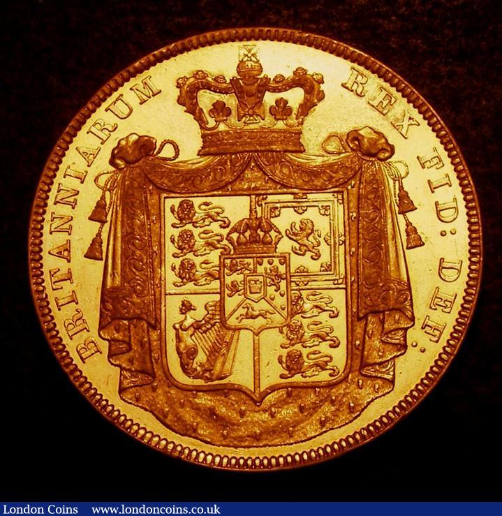 London Coins : A143 : Lot 1752 : Five Pounds 1826 Proof S.3797 EF once cleaned with the portrait dull but rare in all collectable gra...
