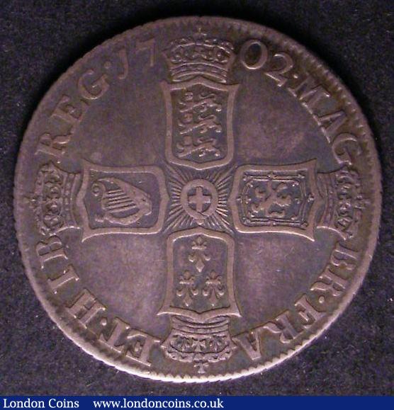 London Coins : A143 : Lot 2203 : Shilling 1702 VIGO ESC 1130 VG/About Fine, scarce