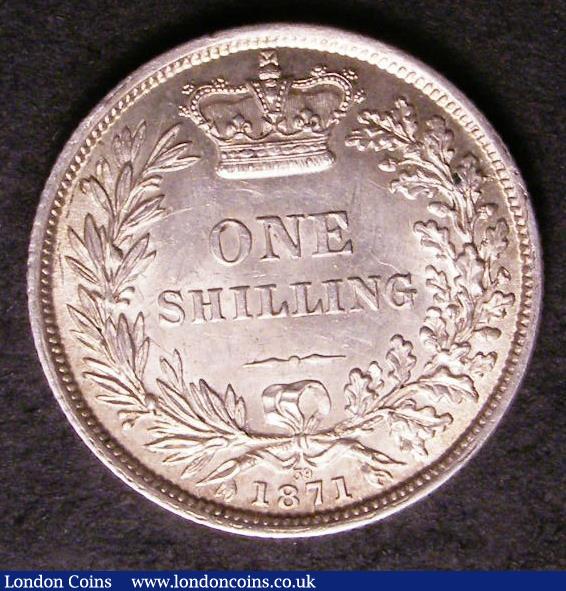 London Coins : A143 : Lot 2274 : Shilling 1871 ESC 1321 Die Number 39 UNC with a light golden tone