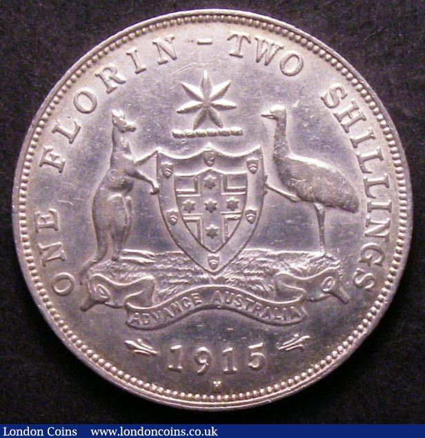 London Coins : A143 : Lot 830 : Australia Florin 1915 H Good VF (8 pearls showing)