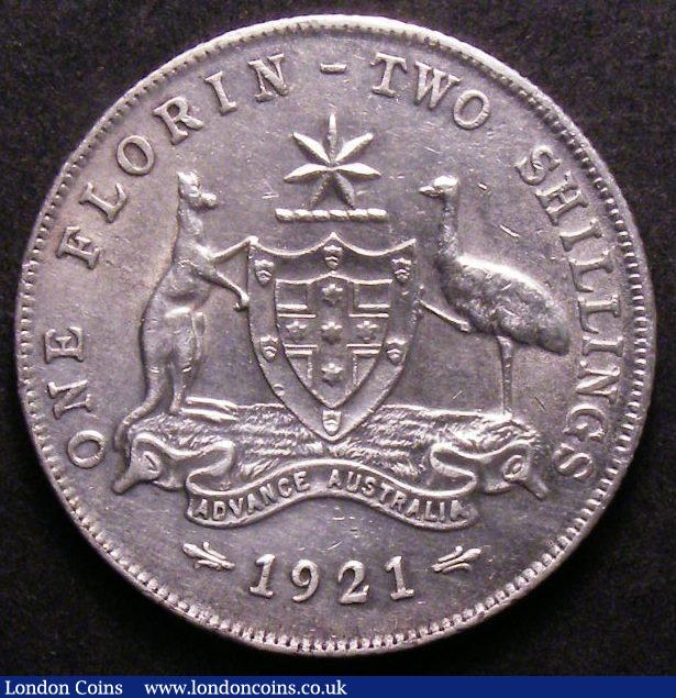 London Coins : A143 : Lot 835 : Australia Florin 1921 nEF (8 pearls show)