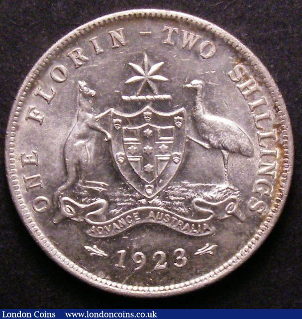 London Coins : A143 : Lot 837 : Australia Florin 1923 EF or better (8 pearls showing)