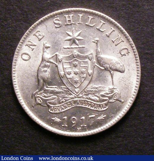 London Coins : A143 : Lot 856 : Australia Shilling 1917M KM#26 A/UNC and lustrous with some contact marks