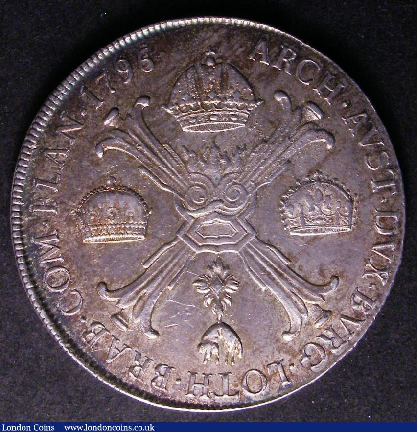 London Coins : A143 : Lot 871 : Austrian Netherlands Kronenthaler 1796C KM#62.1 NEF and nicely toned with a few light contact marks