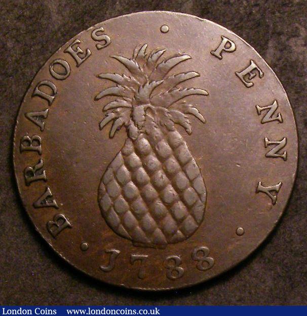 London Coins : A143 : Lot 874 : Barbados Penny 1788 KM#Tn8 VF/GVF
