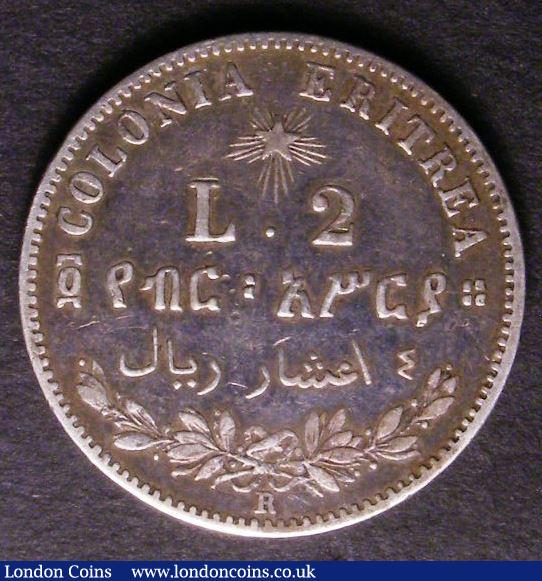 London Coins : A143 : Lot 908 : Eritrea 2 Lire 1890R KM#3 Good Fine with surface marks, Rare