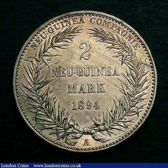 London Coins : A143 : Lot 930 : German New Guinea 2 Marks 1894A KM#6 Proof or Specimen striking UNC lightly toned with a few light c...