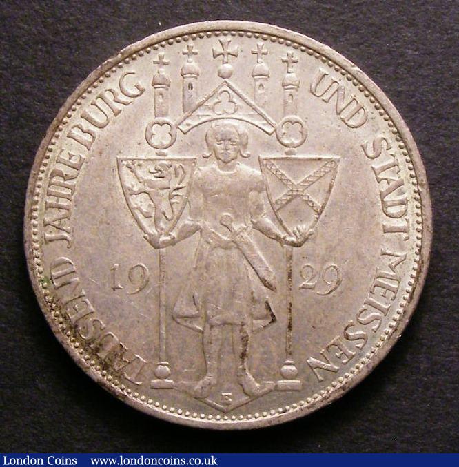 London Coins : A143 : Lot 947 : Germany - Weimar Republic 3 Reichsmarks 1929 1000th Anniversary of Meissen KM#65 AU/GEF
