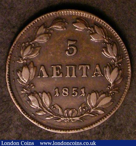 London Coins : A143 : Lot 961 : Greece 5 Lepta 1851 KM#32 Good Fine