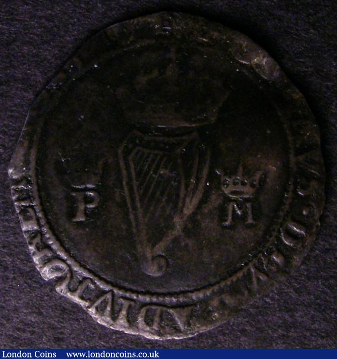 London Coins : A143 : Lot 980 : Ireland Groat Philip and Mary 1557 mintmark Rose S.6501B Near Fine darkly toned with an edge pinch a...