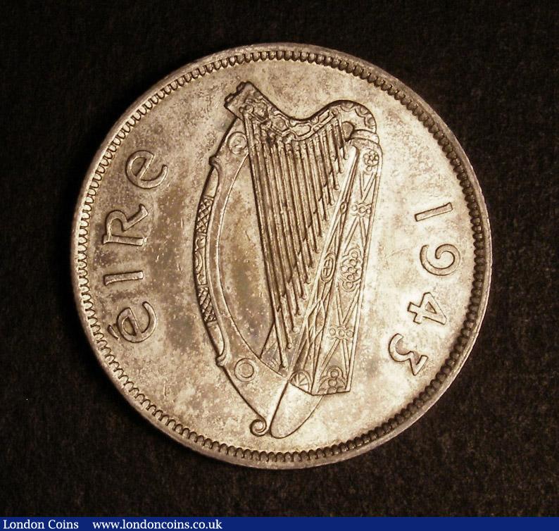 London Coins : A143 : Lot 981 : Ireland Halfcrown 1943 S.6633 About EF with uneven toning, Very Rare