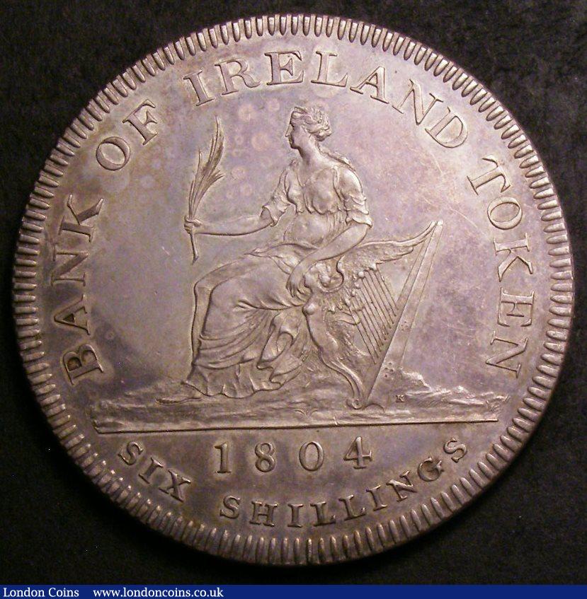 London Coins : A143 : Lot 992 : Ireland Six Shillings 1804 Proof S.6615 nicely toned nFDC with some light hairlines and contact mark...