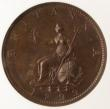 London Coins : A143 : Lot 2703 : Halfpenny 1799 6 Raised Gun ports Peck 1249 NGC MS65