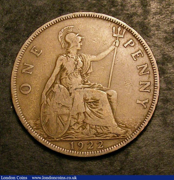 London Coins : A144 : Lot 1888 : Penny 1922 Freeman 192A dies 3+C Near Fine/Fine, a collectable example, extremely rare