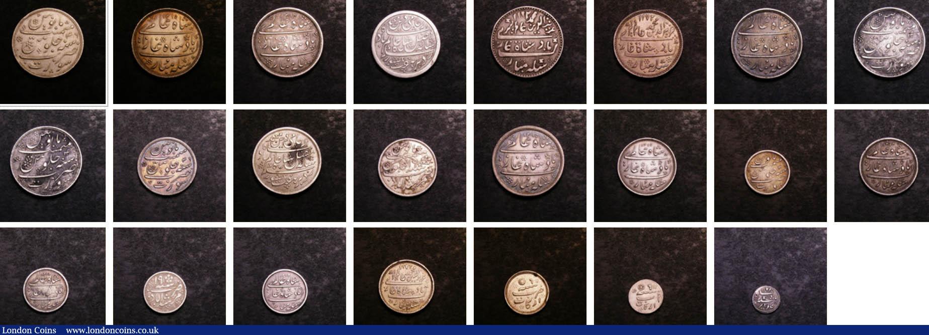 London Coins : A144 : Lot 800 : India - Bombay Presidency (12) Rupee (6), Half Rupee (3), Quarter Rupee (3) all AH1215/46 Shah Alam ...