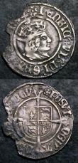 London Coins : A144 : Lot 1154 : Halfgroat Henry VII York Mint, Archbishop Bainbridge S.2262 Keys below shield mintmark Martlet About...