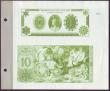 London Coins : A144 : Lot 225 : Thomas De La Rue "Direct Plate Process Colour Specimens", two colour specimens (green) for...