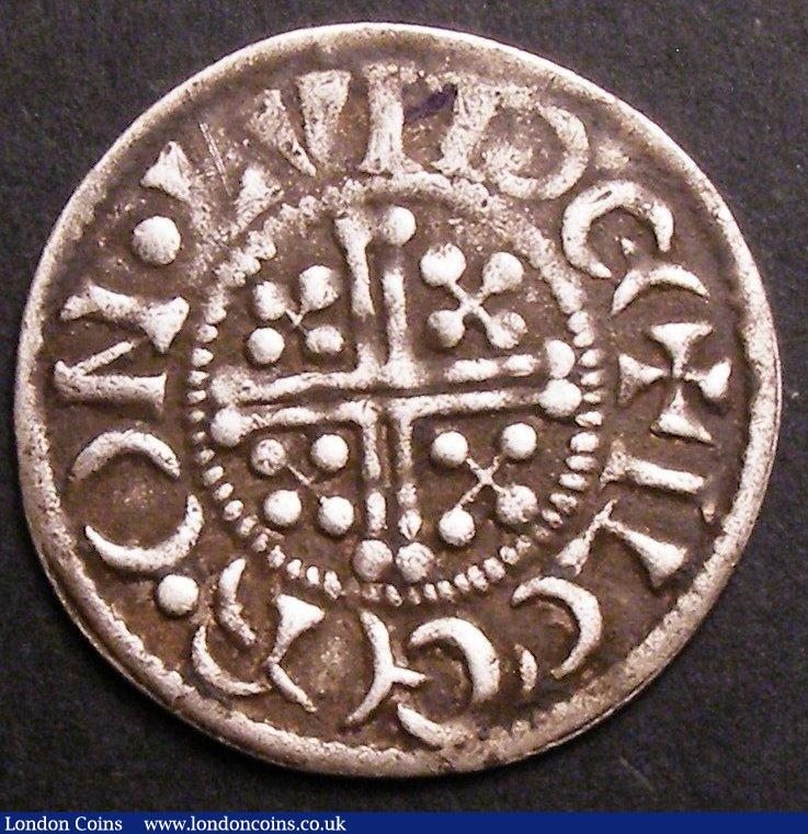 London Coins : A145 : Lot 1276 : Penny John 1199-1216 Class 5 rounder portrait, letter X in the shape of a St. Andrew's Cross S....