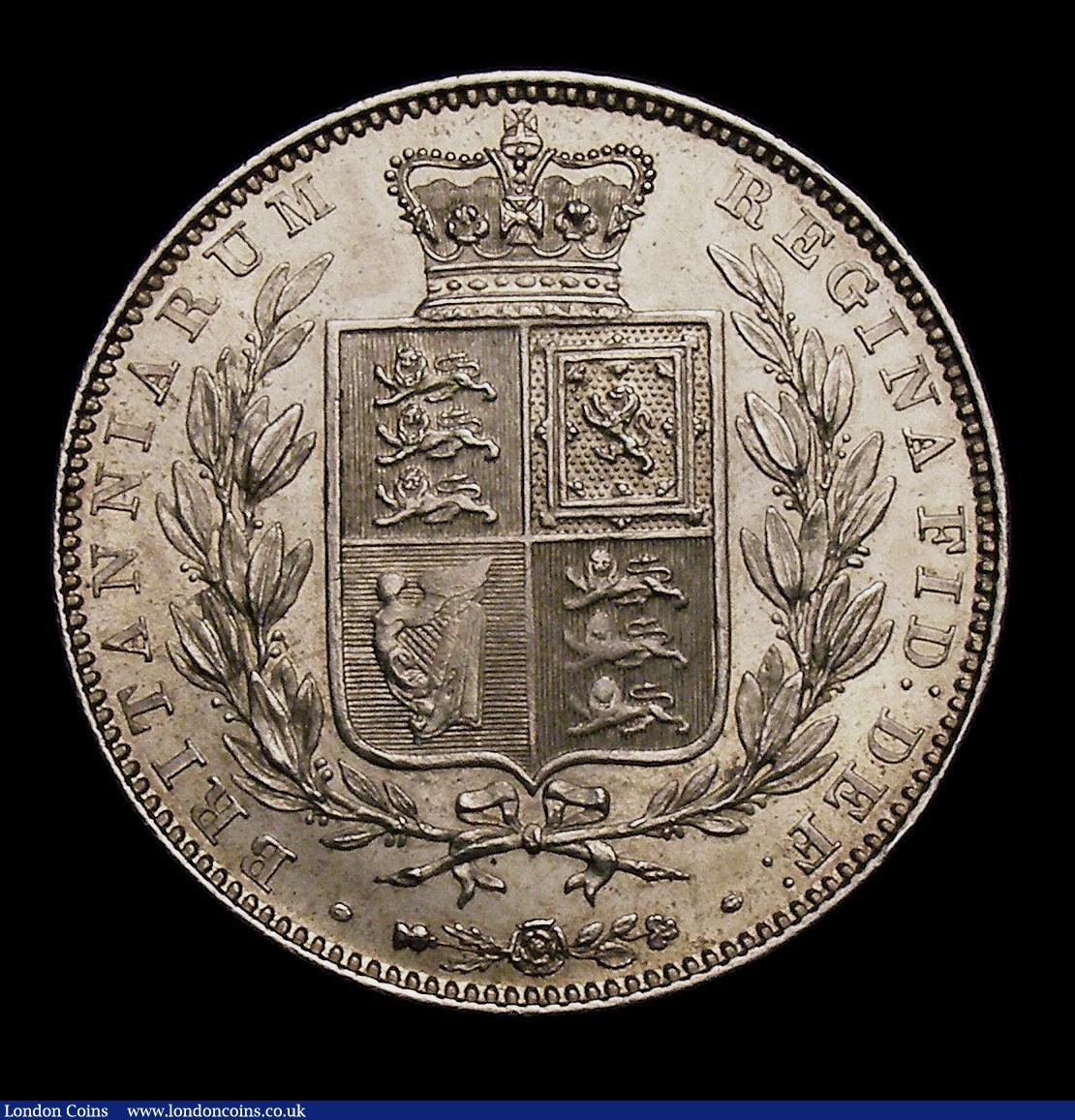 London Coins : A145 : Lot 1693 : Halfcrown 1841 ESC 674 Unc or near so the reverse with sharp almost prooflike fields nice brilliance...