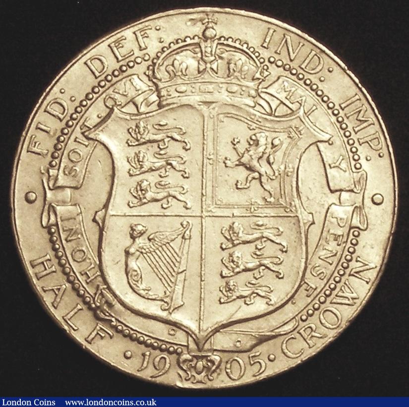 London Coins : A145 : Lot 1737 : Halfcrown 1905 ESC 750 EF with some surface marks an edge nicks and once cleaned, extremely rare in ...