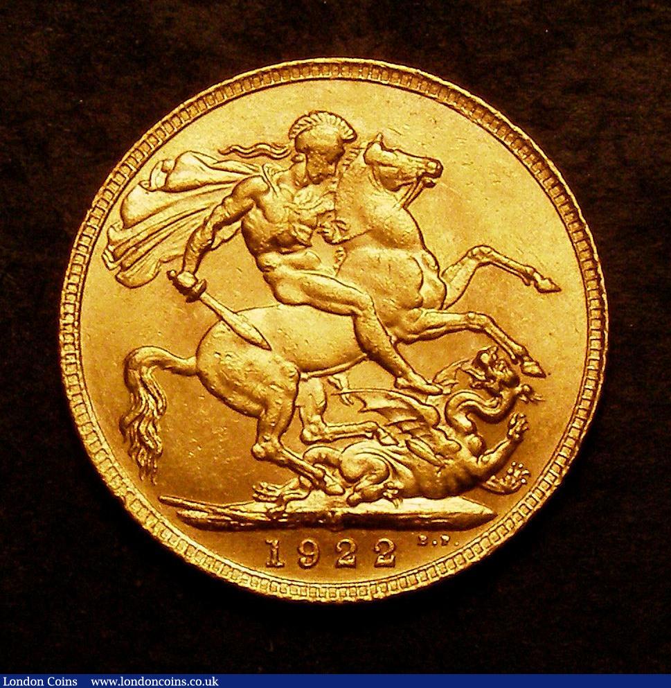 London Coins : A145 : Lot 2329 : Sovereign 1922M Marsh 240 UNC or near so, very rare, according to our past auction archive, this is ...