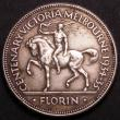 London Coins : A145 : Lot 547 : Australia Florin 1934-35 Centennial of Victoria Melbourne KM#33 Krause states that out of the 54000 ...