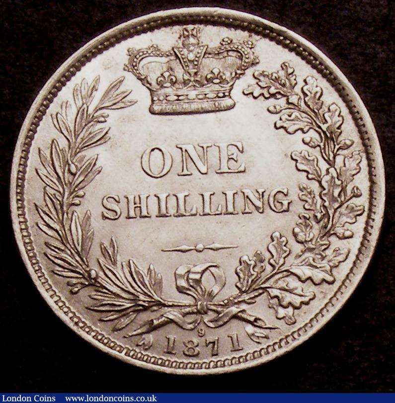London Coins : A146 : Lot 2387 : Shilling 1871 ESC 1321 Die Number 9 EF