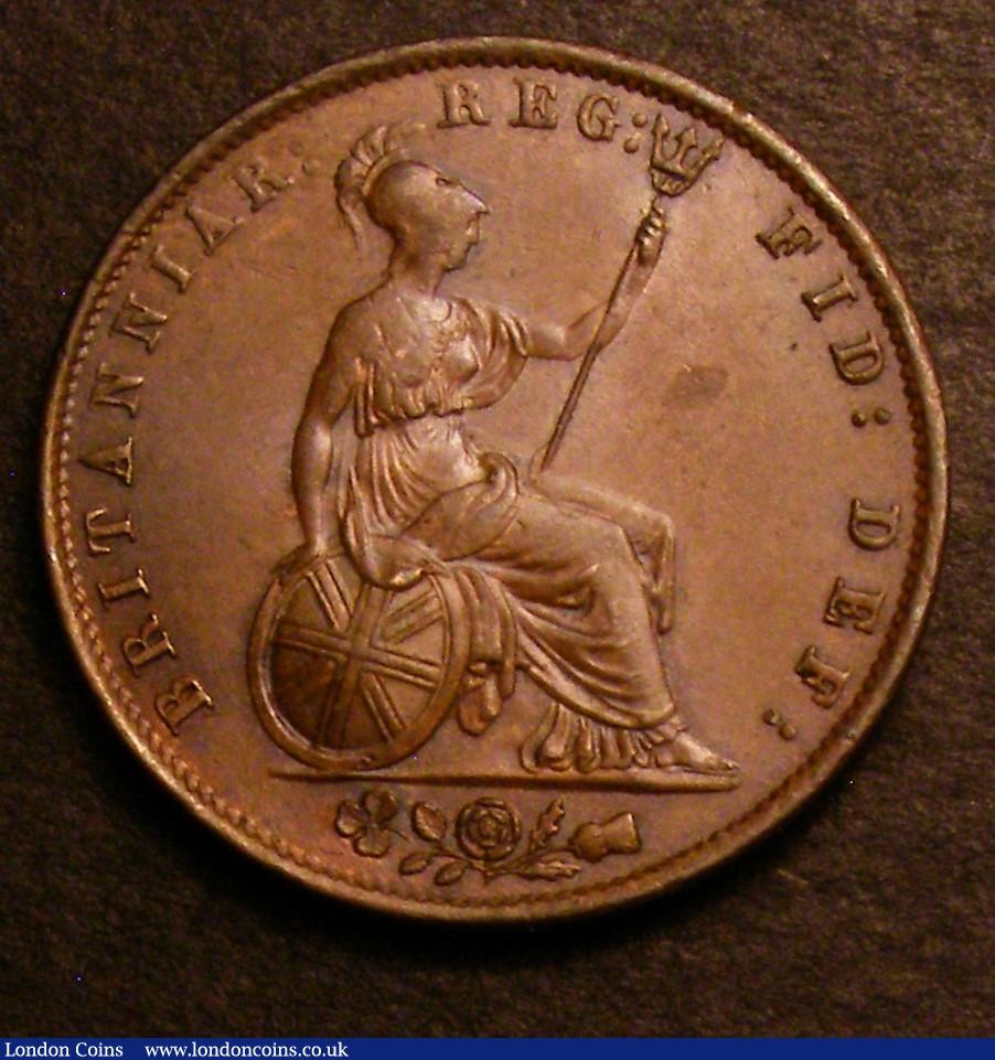 London Coins : A146 : Lot 2557 : Halfpenny 1853 Italic 5 in date Peck 1539 GEF nicely toned, Ex-Croydon Coin Auction &pound;6