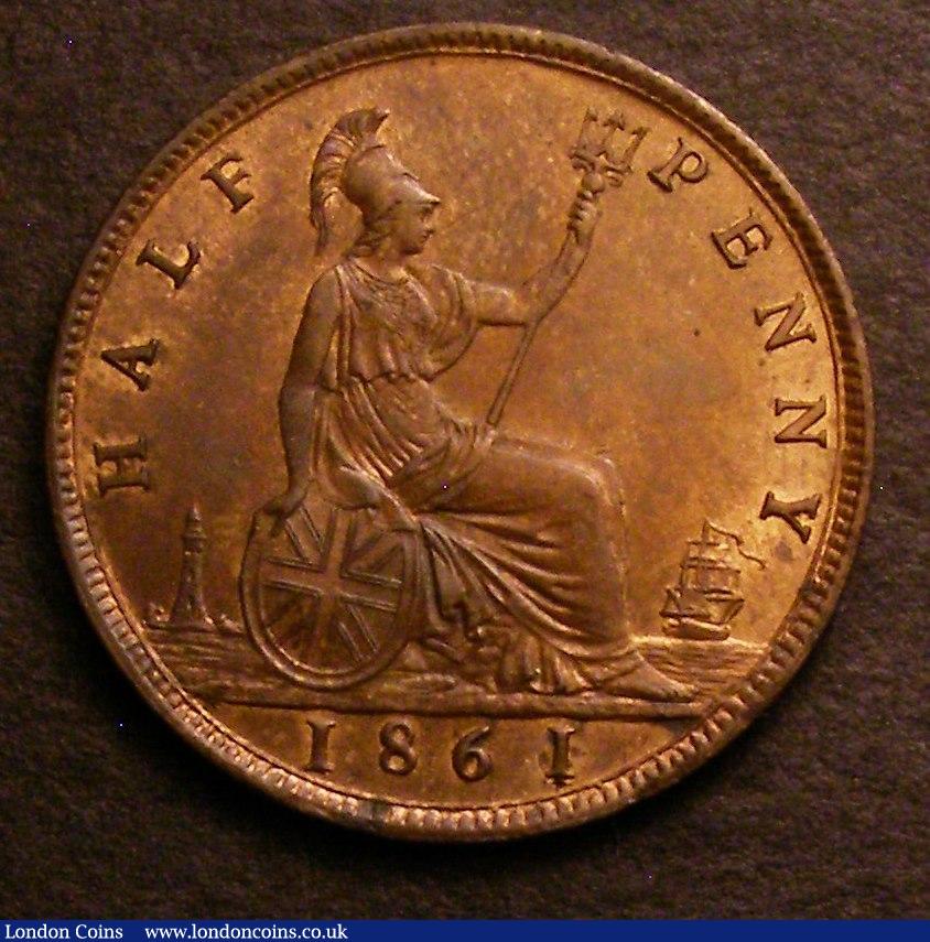 London Coins : A146 : Lot 2573 : Halfpenny 1861 Freeman 275 dies 5+G, rated R16 by Freeman, GEF/AU and lustrous, We note there was no...