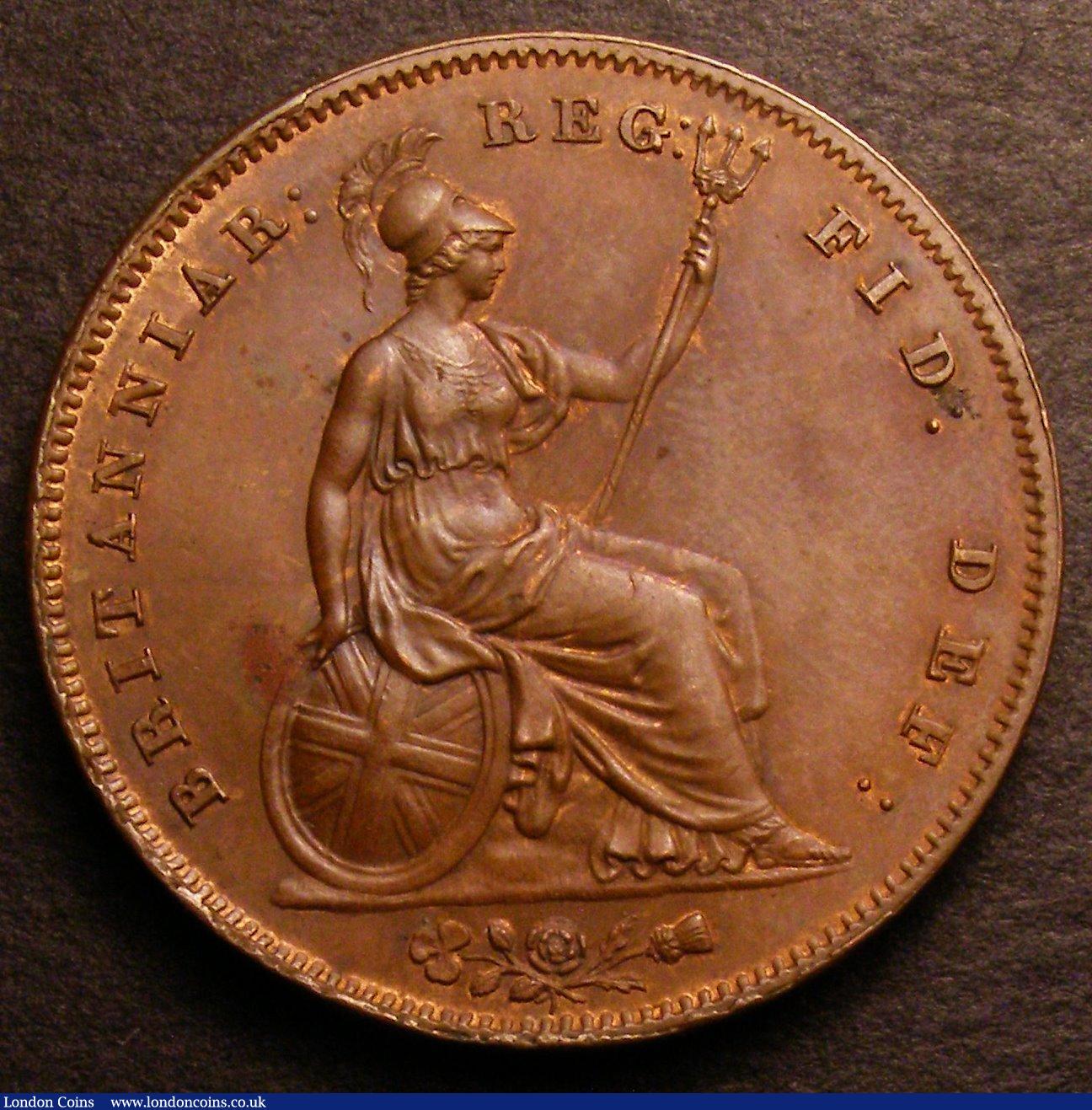 London Coins : A146 : Lot 2639 : Penny 1848 unaltered date Peck 1496 AU/GEF the reverse with a few small spots, Ex-G.Monk &pound;18.5...