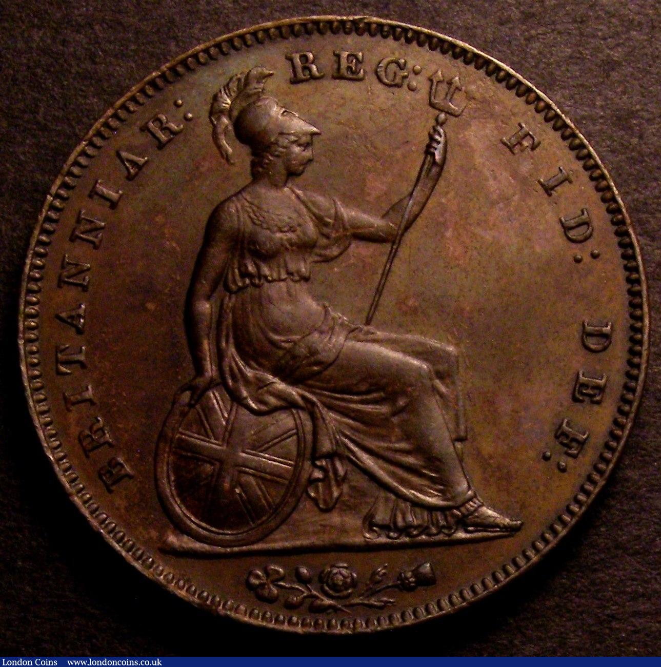 London Coins : A146 : Lot 2646 : Penny 1853 Plain Trident Peck 1504 EF nicely toned, Ex-Laurie Bamford &pound;40