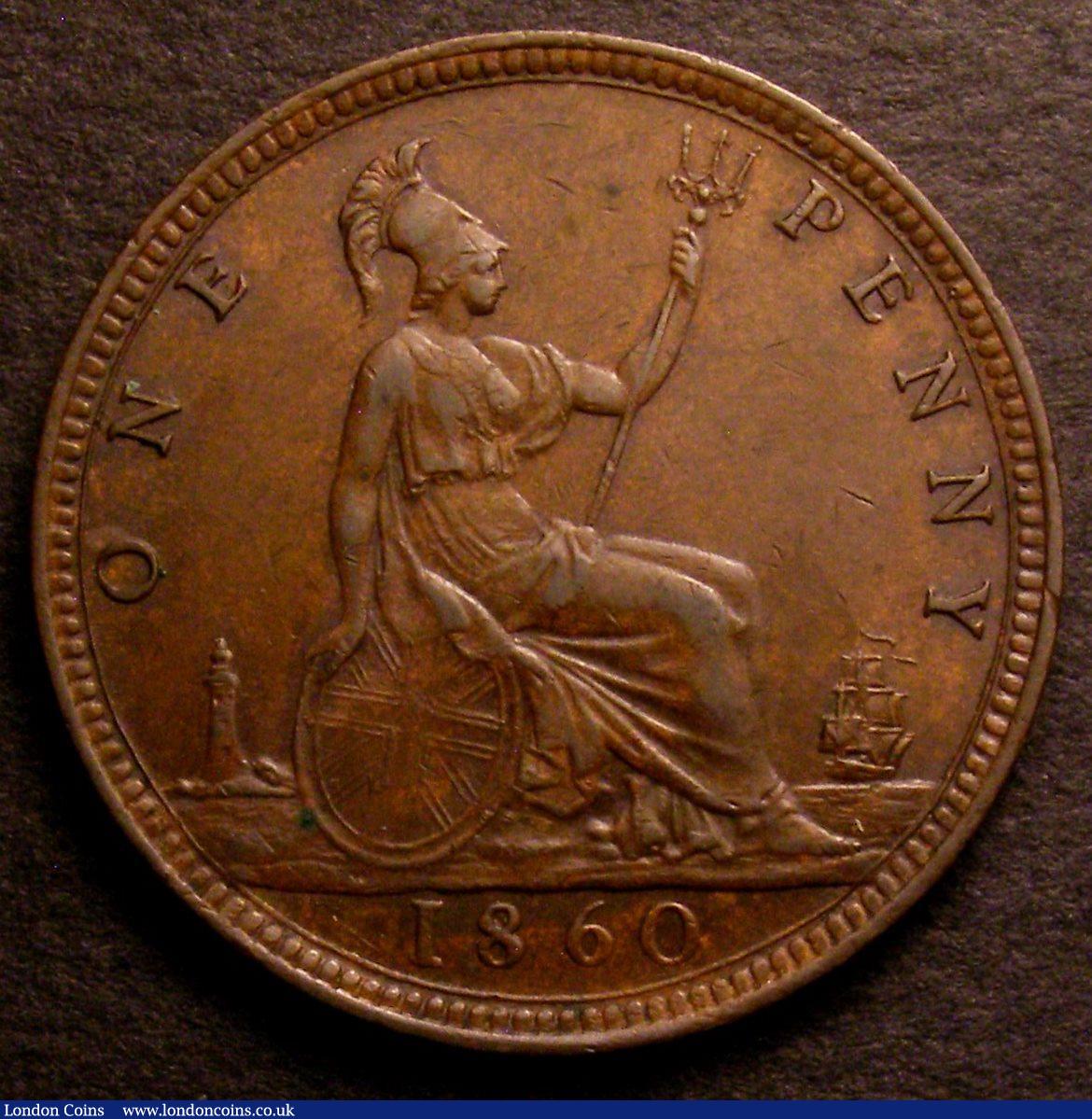 London Coins : A146 : Lot 2673 : Penny 1860 Freeman 16 dies 5+D NEF/EF, Ex-Laurie Bamford &pound;16