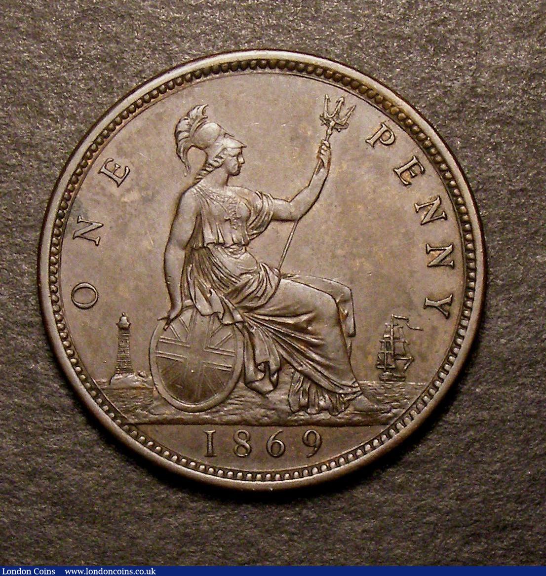 London Coins : A146 : Lot 2702 : Penny 1869 Freeman 59 dies 6+G Near EF and pleasing, Ex-Colin Cooke &pound;180