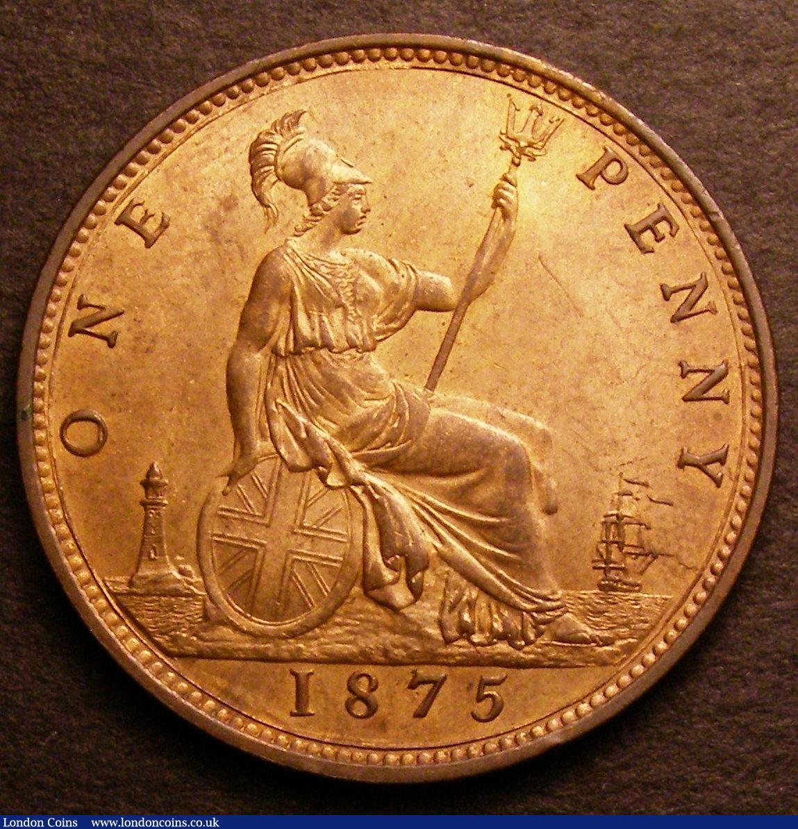 London Coins : A146 : Lot 2712 : Penny 1875 Freeman 82 dies 8+J UNC with around 60% lustre, Ex-D.Craddock &pound;21.60