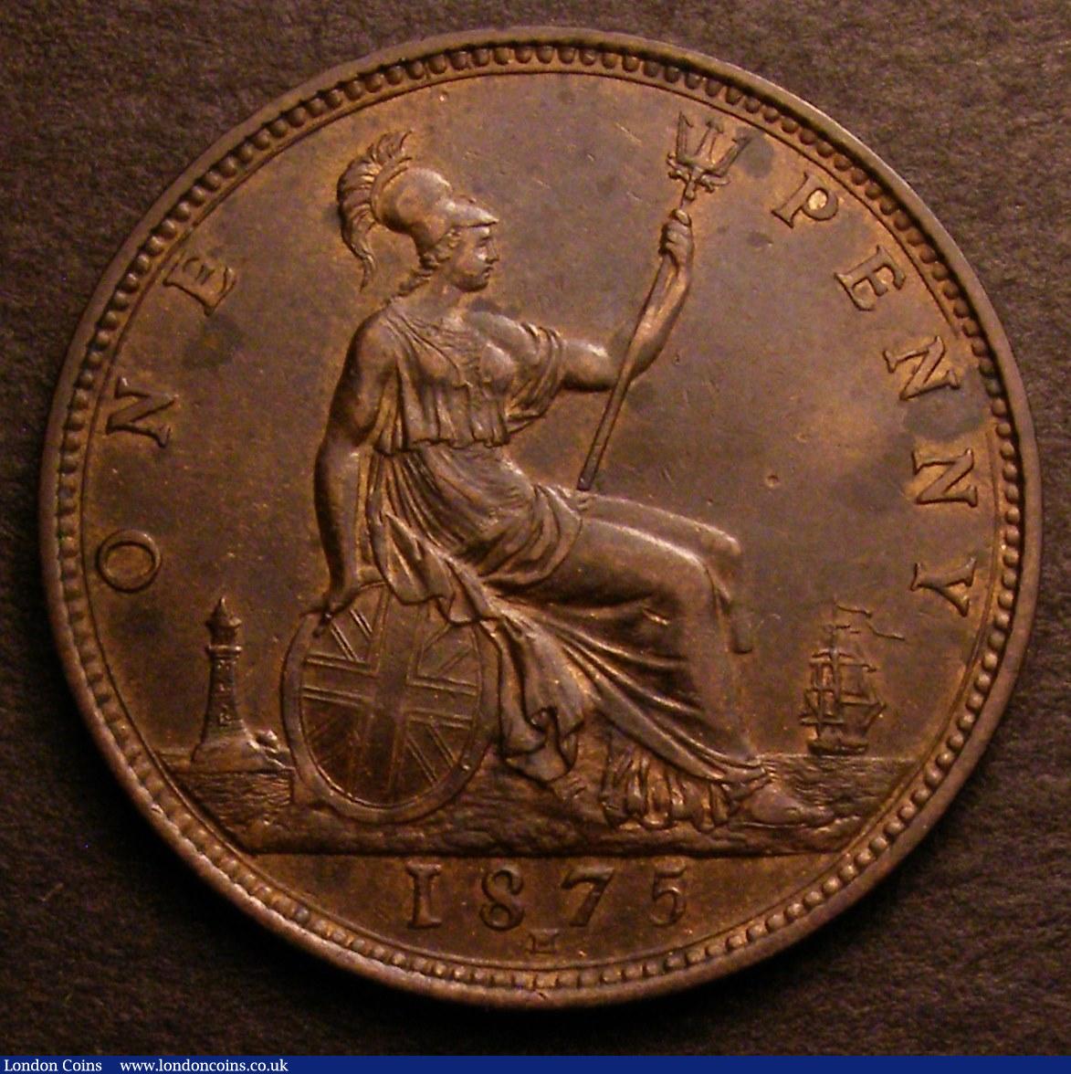 London Coins : A146 : Lot 2713 : Penny 1875H Freeman 85 dies 8+J GVF with a trace of lustre, Ex-M.Gilbert &pound;70