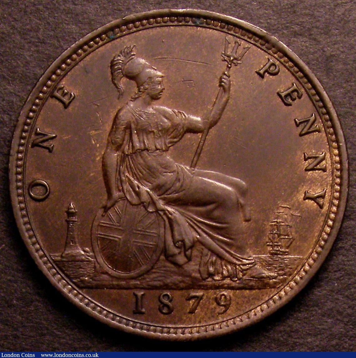 London Coins : A146 : Lot 2716 : Penny 1879 Freeman 97 dies 9+J EF with some old scuffs, Ex-G.Monk &pound;6.50