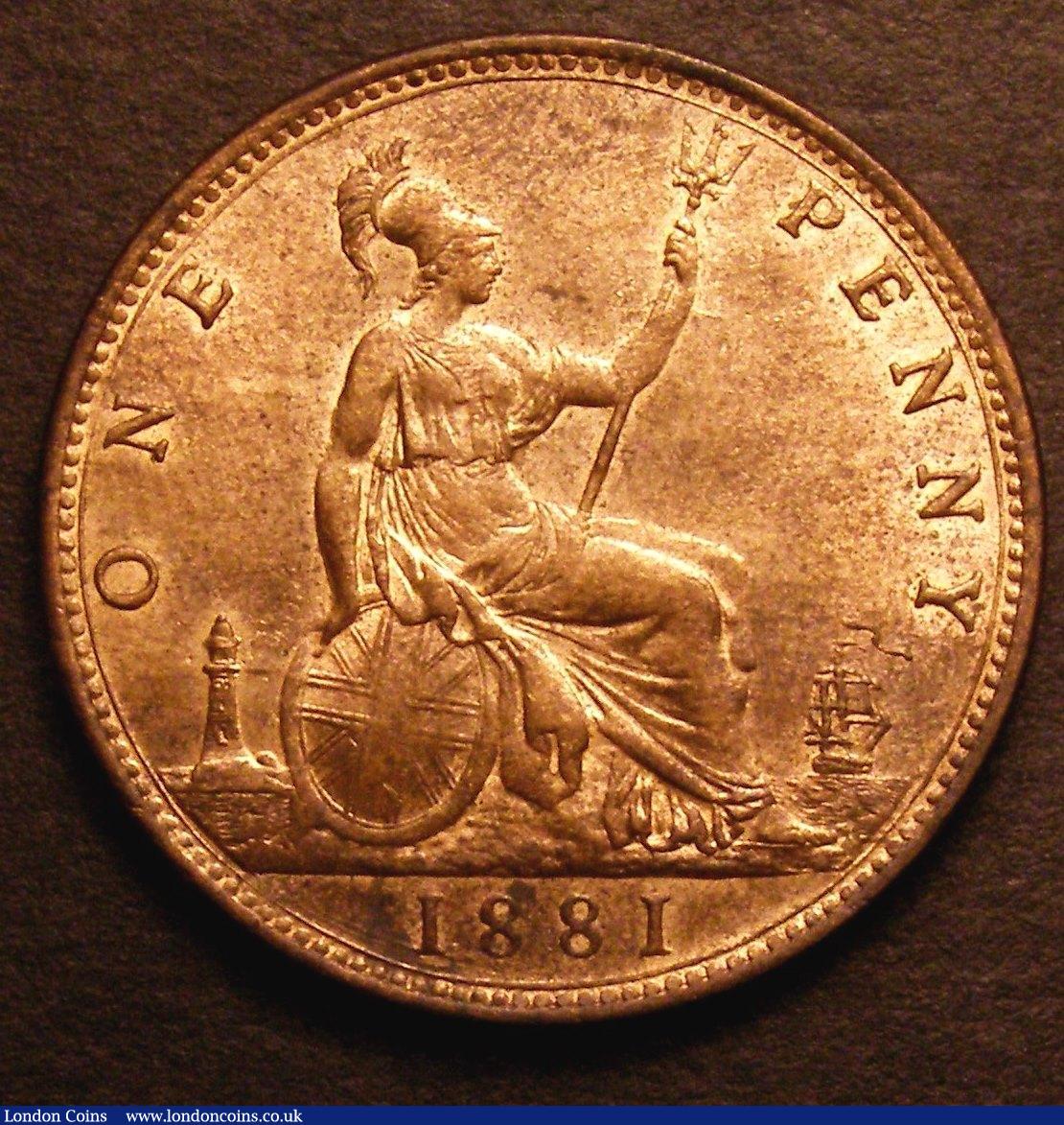 London Coins : A146 : Lot 2717 : Penny 1881 Freeman 102 dies 9+J A/UNC with good lustre, Ex-Croydon Coin Auction &pound;50