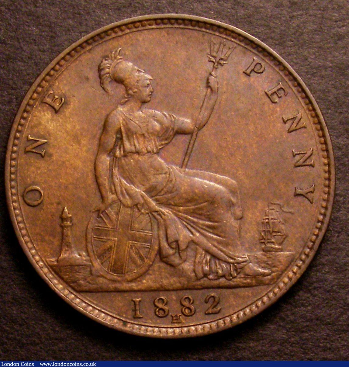 London Coins : A146 : Lot 2722 : Penny 1882H Freeman 111 dies 11+M VF once cleaned now retoned, Ex-Laurie Bamford &pound;30