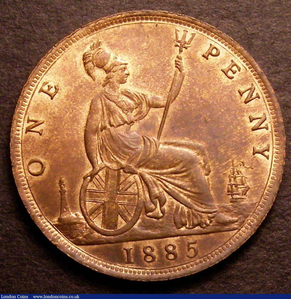 London Coins : A146 : Lot 2728 : Penny 1885 Freeman 121 dies 12+N AU/UNC with around 25% lustre Ex-Stanley Gibbons &pound;12