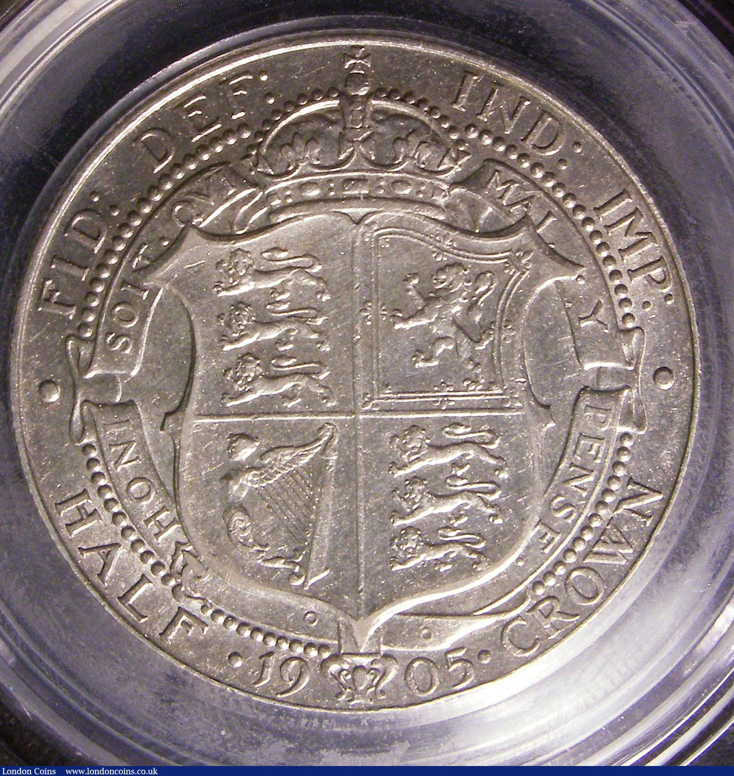 London Coins : A146 : Lot 3185 : Halfcrown 1905 ESC 750 VF slabbed and graded CGS 50