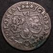 London Coins : A146 : Lot 1325 : Poland 6 Groschen 1683 KM#128 About VF