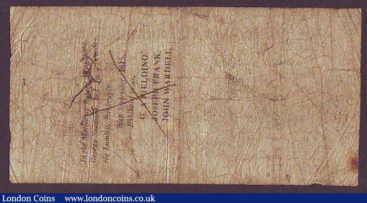 London Coins : A147 : Lot 169 : Stockton & Cleveland Bank &pound;1 dated 1812 No.E2152 for Lumley, Wilkinson & Snowdon, (Out...