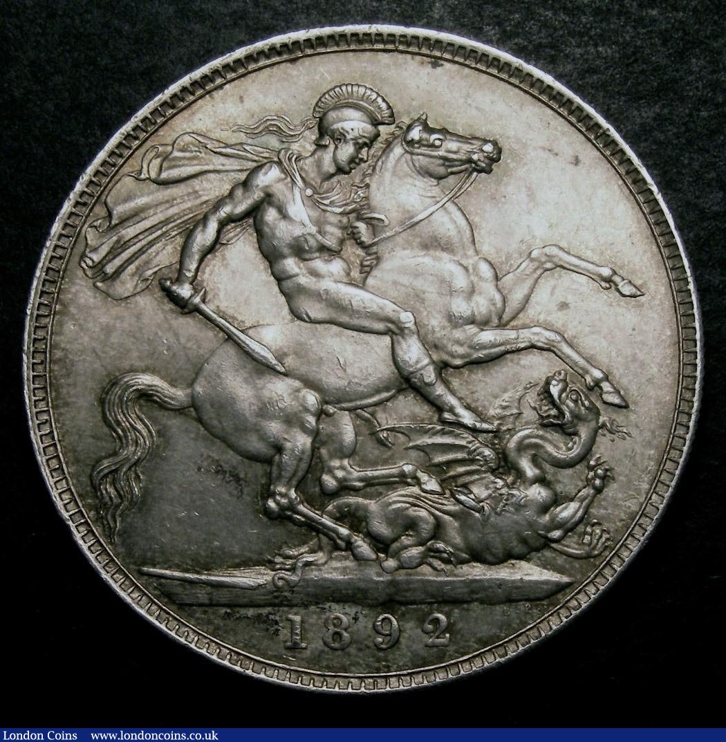London Coins : A147 : Lot 2012 : Crown 1892 ESC 302 UNC or near so, lightly toned, slabbed and graded CGS 75, the joint finest of 7 e...