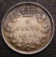 London Coins : A147 : Lot 727 : Canada 5 Cents 1882H KM#2 EF toned with some darker toning at the top of the reverse