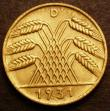 London Coins : A147 : Lot 782 : Germany - Weimar Republic 10 Reichspfennigs 1931 D KM#40 UNC, scarce