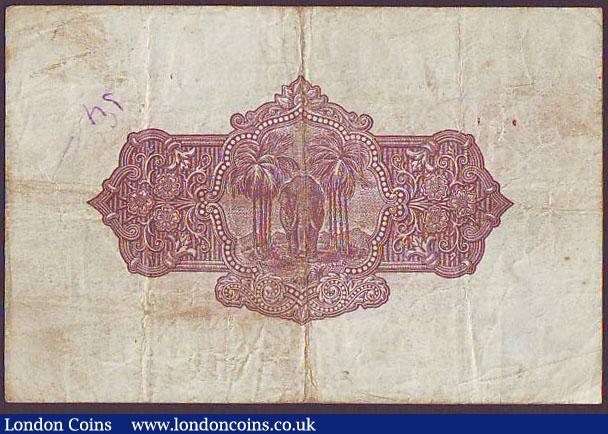 London Coins : A148 : Lot 200 : Ceylon 10 Rupees dated 10th November 1938 series D/46 05670, Pick25b, small inked number reverse, Fi...