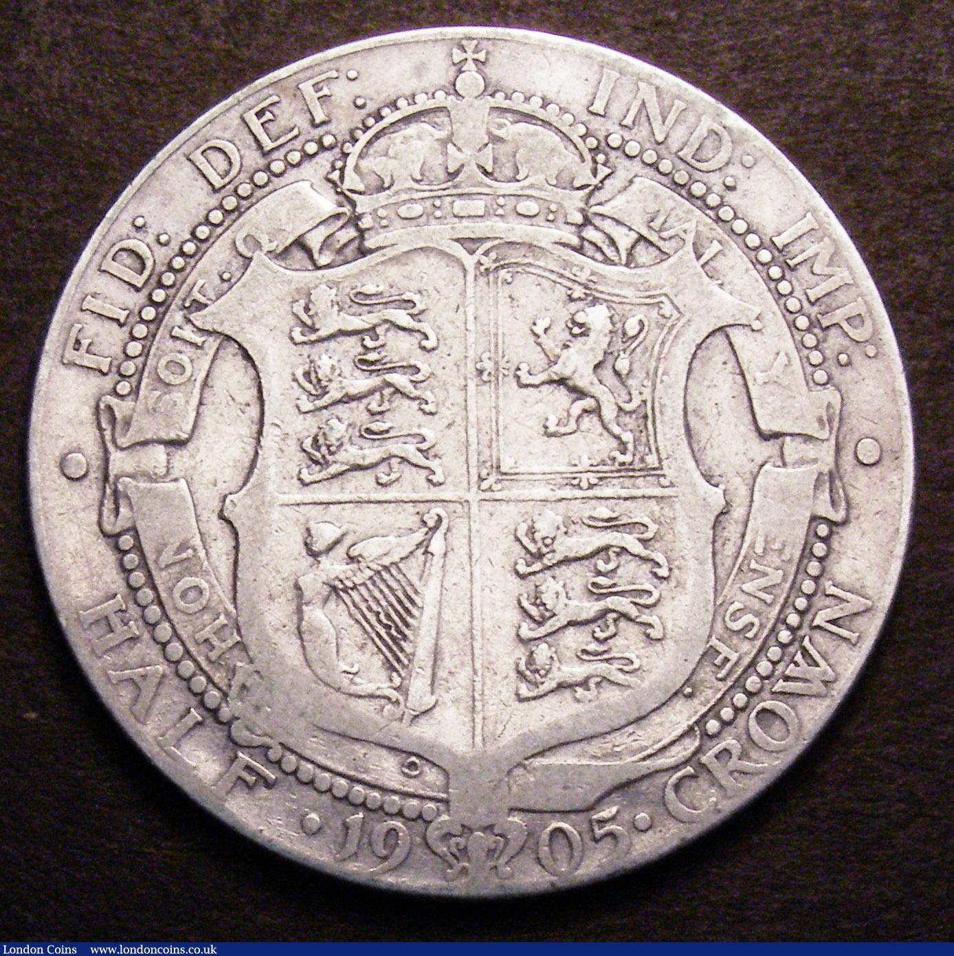 London Coins : A148 : Lot 2038 : Halfcrown 1905 ESC 750 well balanced VG or better, the key date in the series