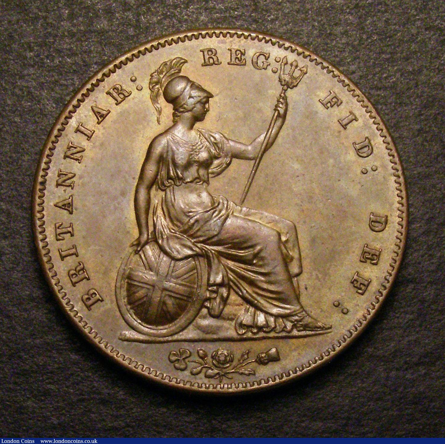 London Coins : A148 : Lot 2169 : Penny 1858 Small Date with WW Peck 1518 GEF/EF with an unusual gold tone