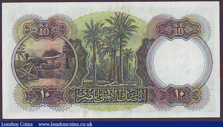 London Coins : A148 : Lot 227 : Egypt National Bank &pound;10 dated 15th May 1951 series X/144 081251, signed Saad (Arabic), Pick23d...