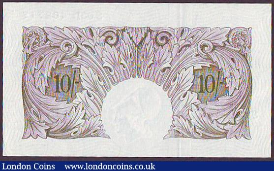 London Coins : A148 : Lot 62 : Ten shillings Peppiatt mauve B251 issued 1940 series S03D 409717, about UNC 